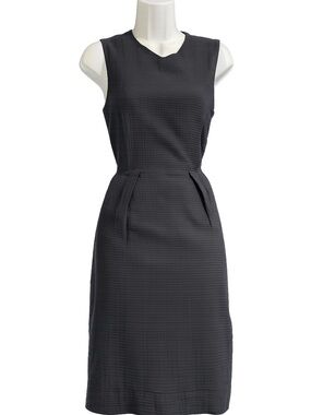 GAP Navy Blue Textured Sleeveless Sheath Dress XS